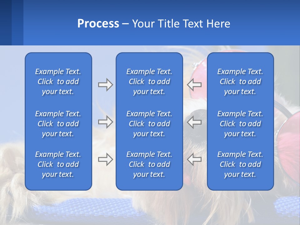 A Dog With Pink Sunglasses Laying On Top Of A Blue Blanket PowerPoint Template