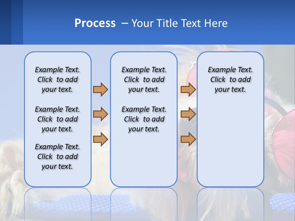 A Dog With Pink Sunglasses Laying On Top Of A Blue Blanket PowerPoint Template