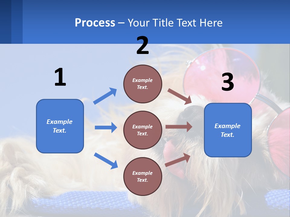 A Dog With Pink Sunglasses Laying On Top Of A Blue Blanket PowerPoint Template