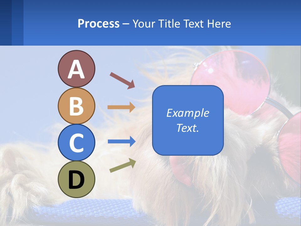 A Dog With Pink Sunglasses Laying On Top Of A Blue Blanket PowerPoint Template