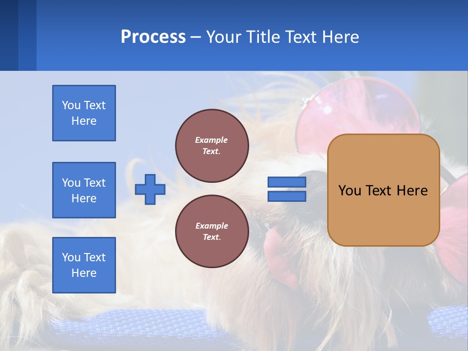 A Dog With Pink Sunglasses Laying On Top Of A Blue Blanket PowerPoint Template