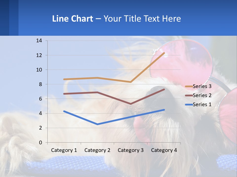 A Dog With Pink Sunglasses Laying On Top Of A Blue Blanket PowerPoint Template