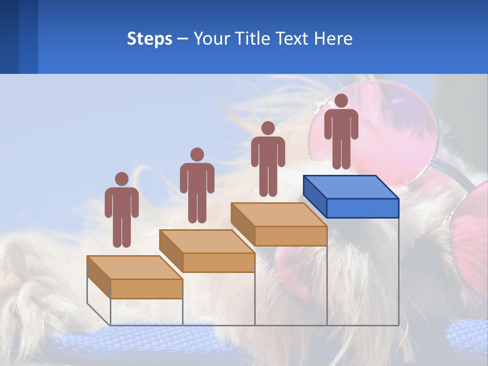 A Dog With Pink Sunglasses Laying On Top Of A Blue Blanket PowerPoint Template