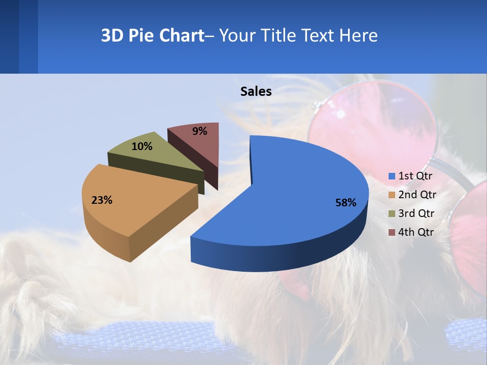 A Dog With Pink Sunglasses Laying On Top Of A Blue Blanket PowerPoint Template