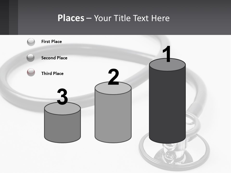 A Medical Stethoscope On A White Surface PowerPoint Template