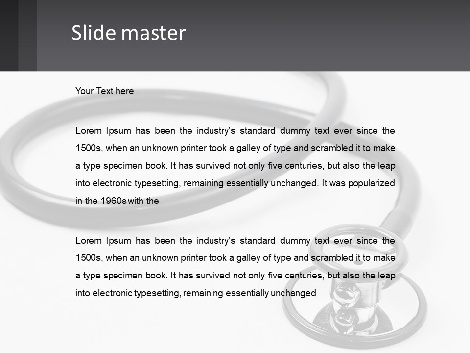 A Medical Stethoscope On A White Surface PowerPoint Template