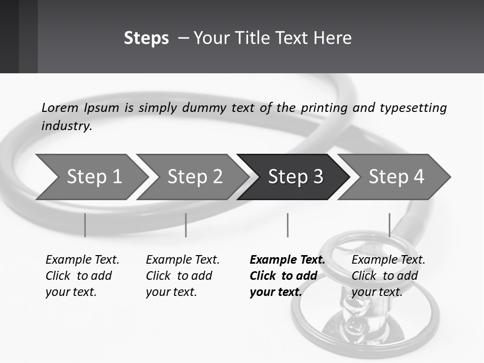 A Medical Stethoscope On A White Surface PowerPoint Template