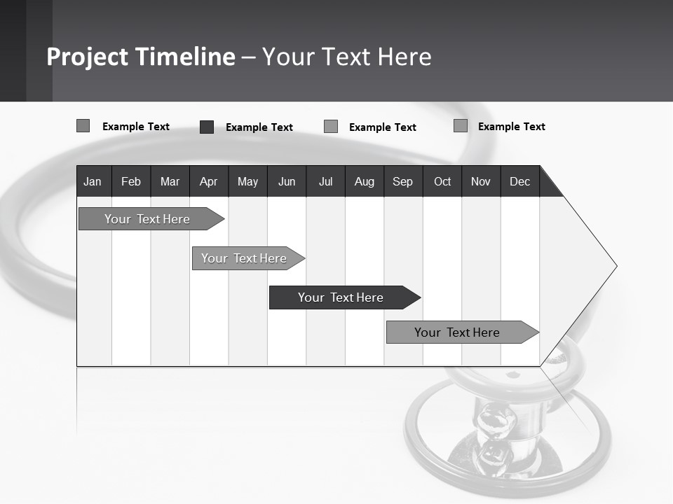 A Medical Stethoscope On A White Surface PowerPoint Template