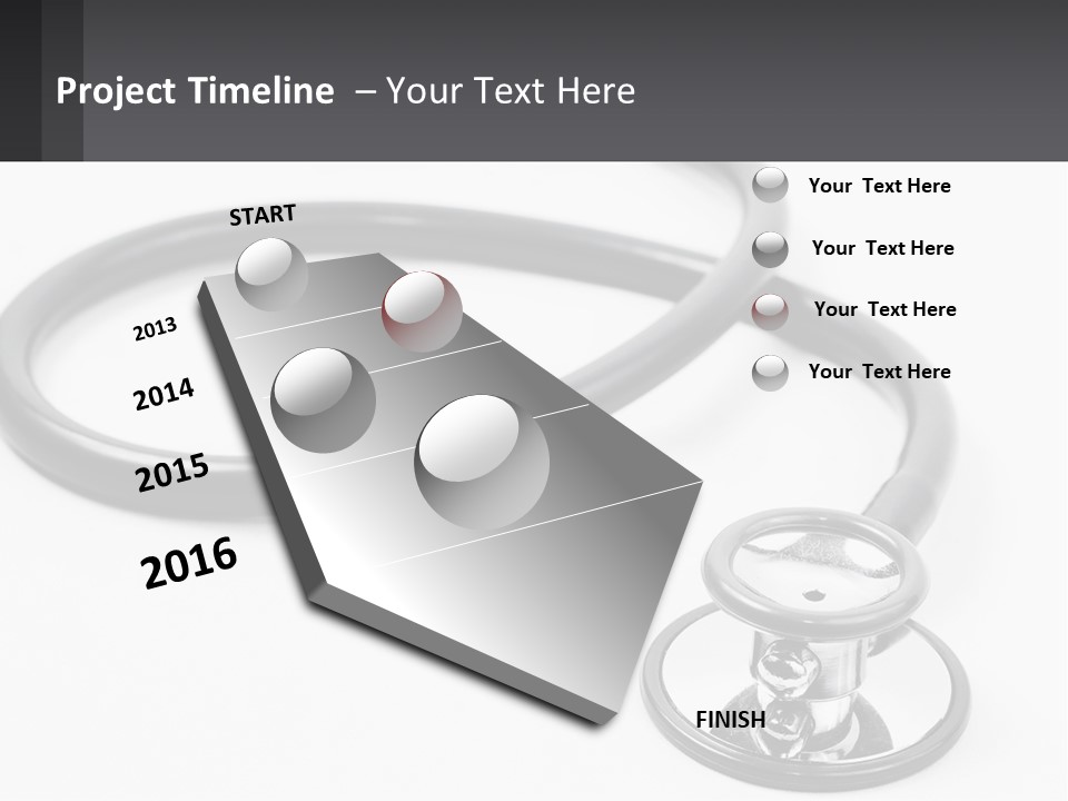 A Medical Stethoscope On A White Surface PowerPoint Template