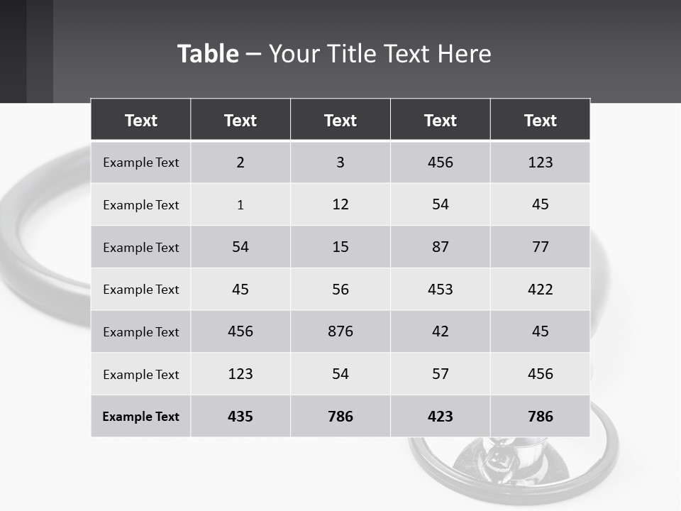A Medical Stethoscope On A White Surface PowerPoint Template