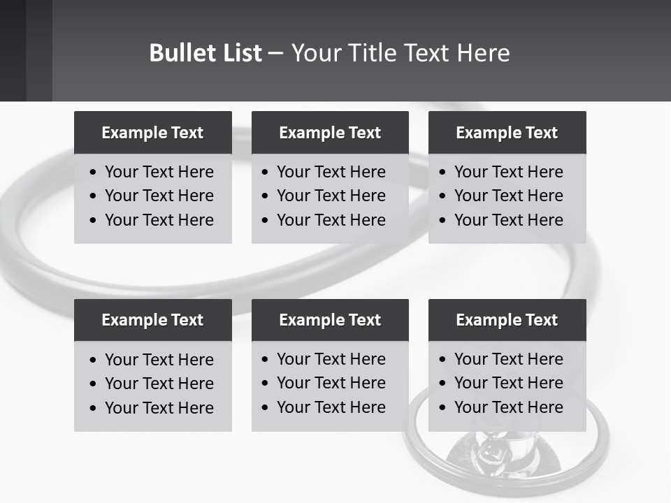 A Medical Stethoscope On A White Surface PowerPoint Template