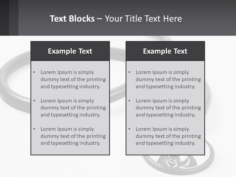 A Medical Stethoscope On A White Surface PowerPoint Template