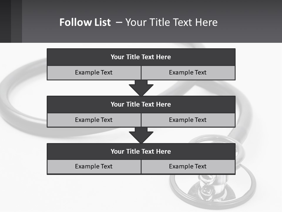 A Medical Stethoscope On A White Surface PowerPoint Template
