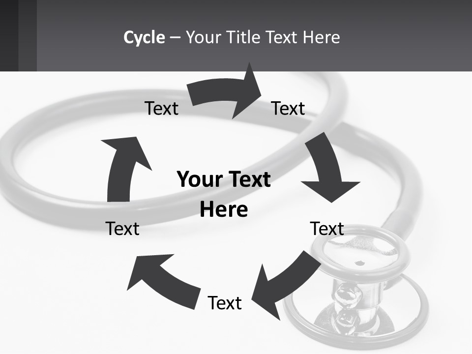 A Medical Stethoscope On A White Surface PowerPoint Template