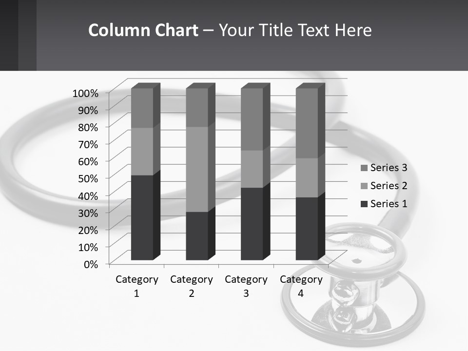 A Medical Stethoscope On A White Surface PowerPoint Template