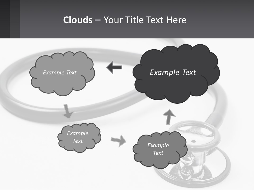 A Medical Stethoscope On A White Surface PowerPoint Template