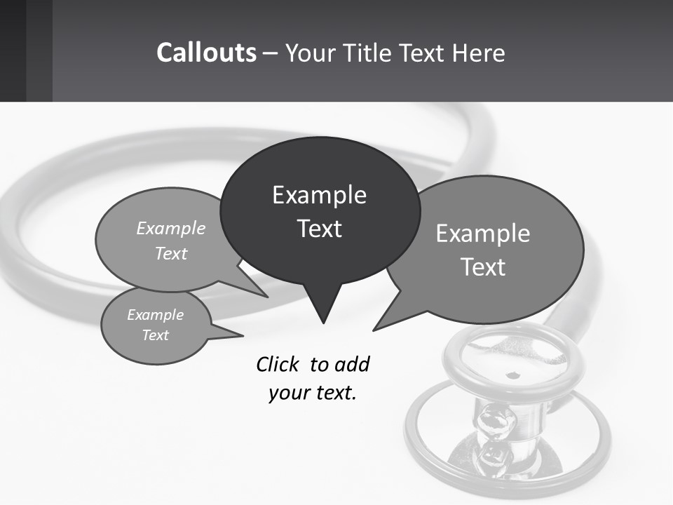 A Medical Stethoscope On A White Surface PowerPoint Template