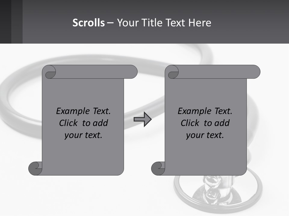 A Medical Stethoscope On A White Surface PowerPoint Template