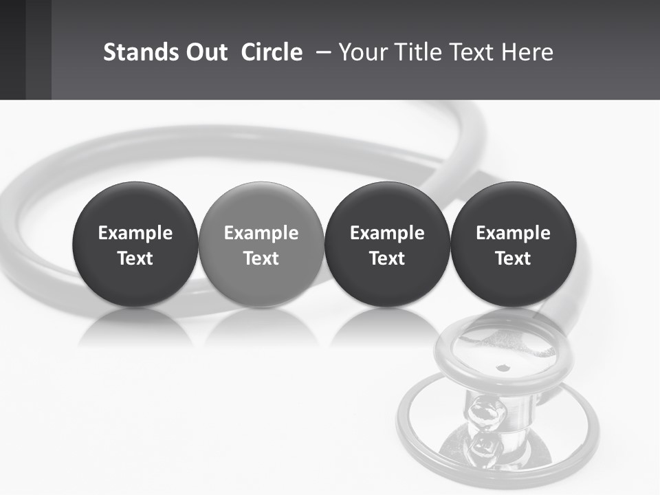A Medical Stethoscope On A White Surface PowerPoint Template