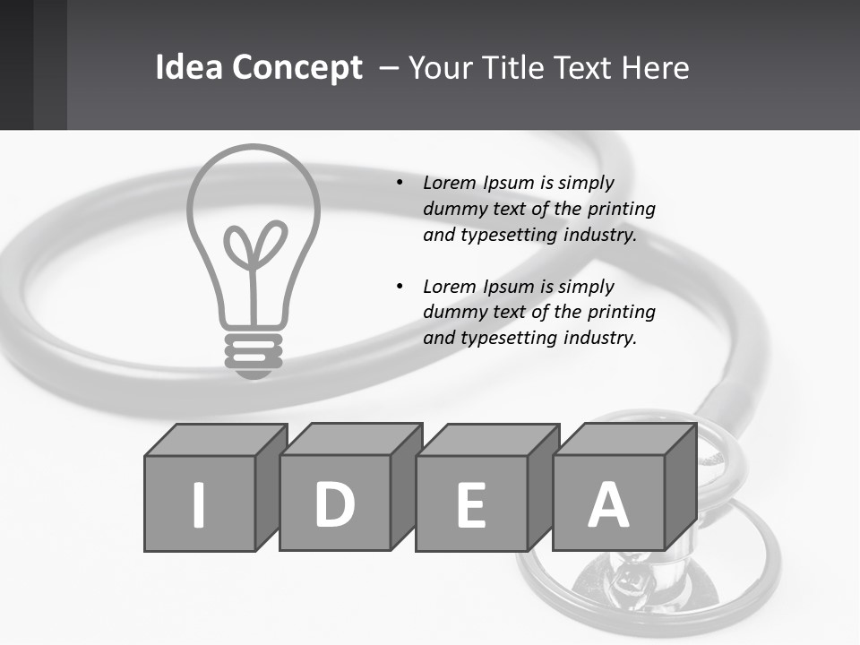 A Medical Stethoscope On A White Surface PowerPoint Template