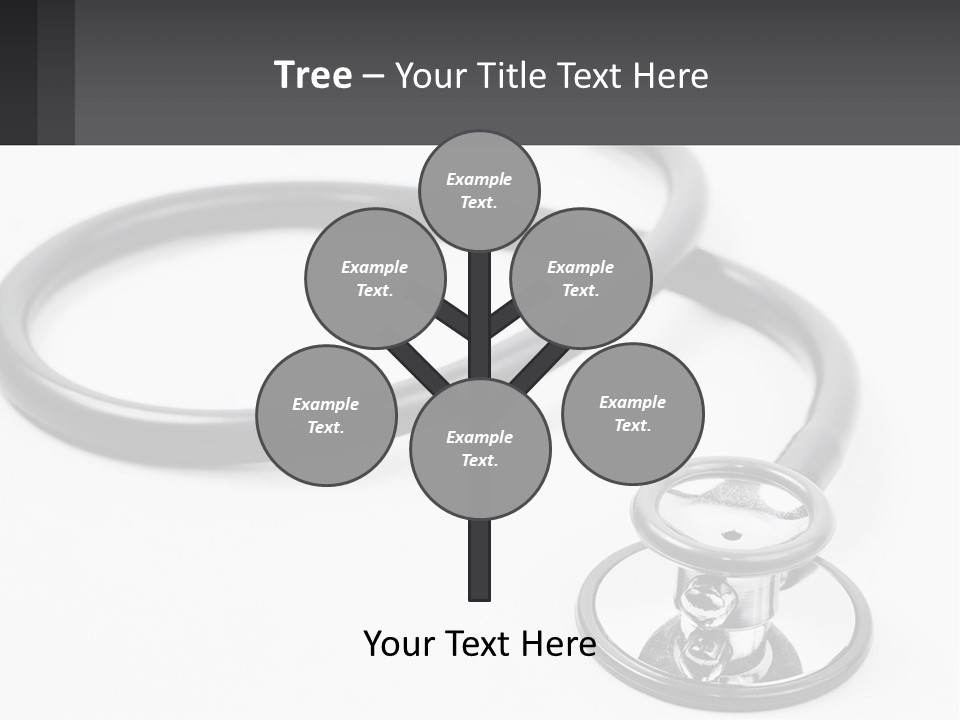 A Medical Stethoscope On A White Surface PowerPoint Template