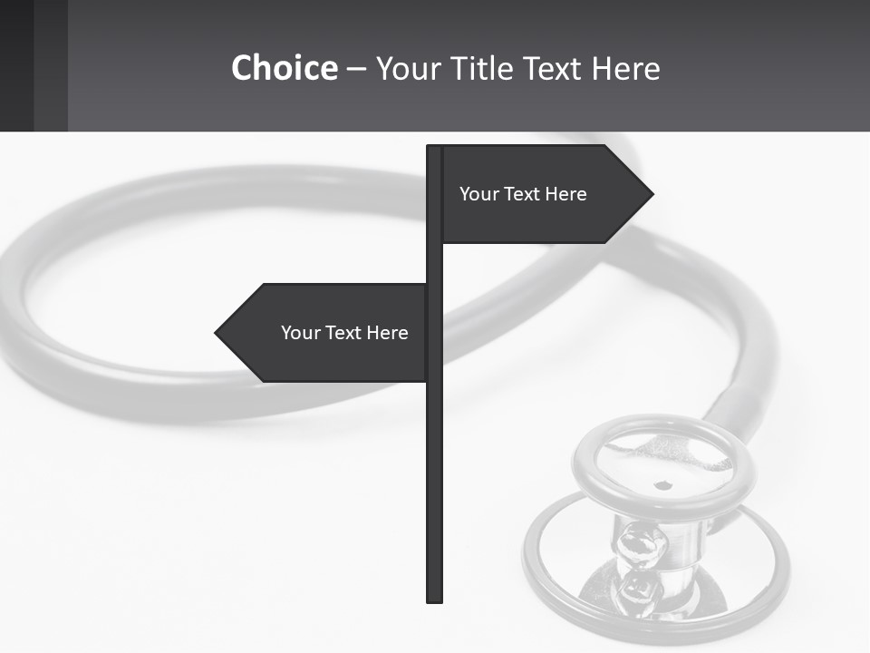 A Medical Stethoscope On A White Surface PowerPoint Template