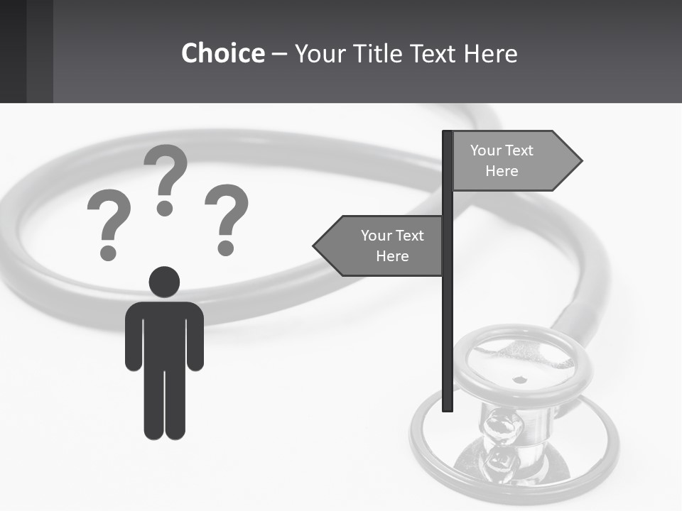 A Medical Stethoscope On A White Surface PowerPoint Template