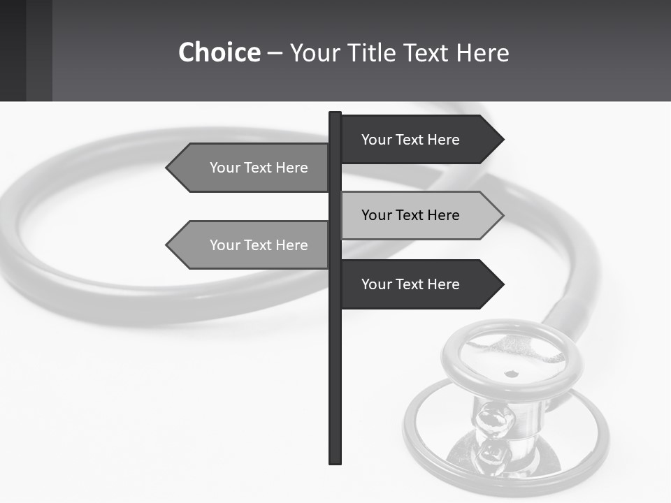A Medical Stethoscope On A White Surface PowerPoint Template