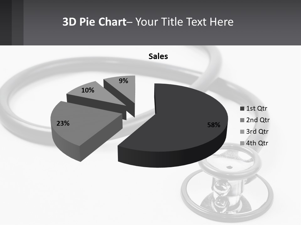 A Medical Stethoscope On A White Surface PowerPoint Template