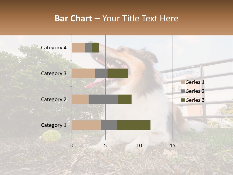 A Dog Is Sitting In The Grass With A Tennis Ball PowerPoint Template
