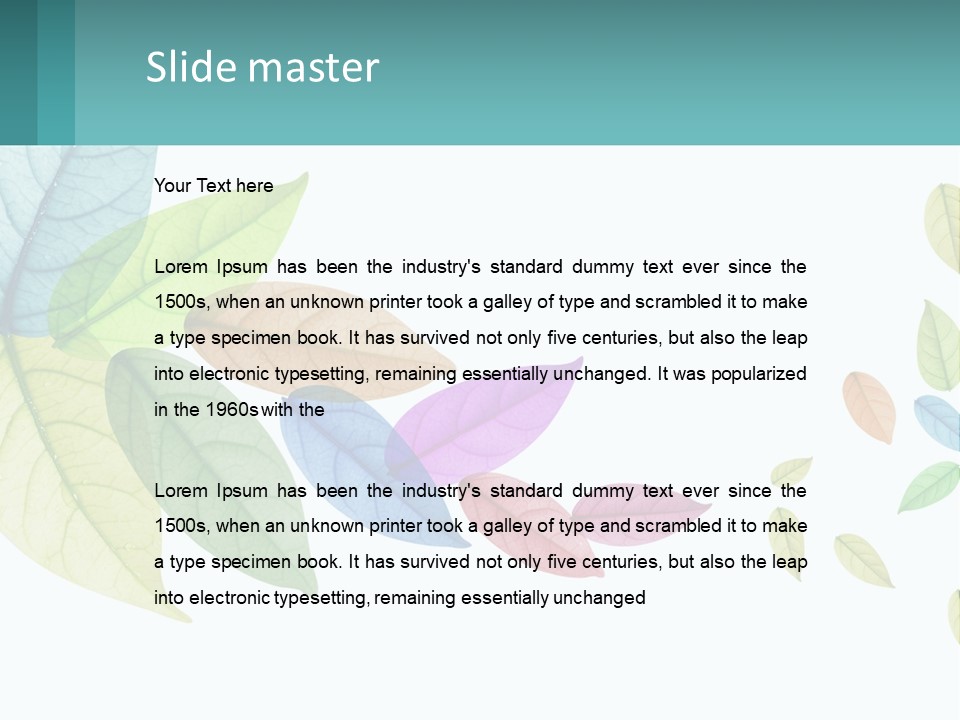 A Colorful Leaf Powerpoint Presentation Is Shown PowerPoint Template