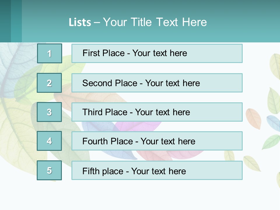A Colorful Leaf Powerpoint Presentation Is Shown PowerPoint Template