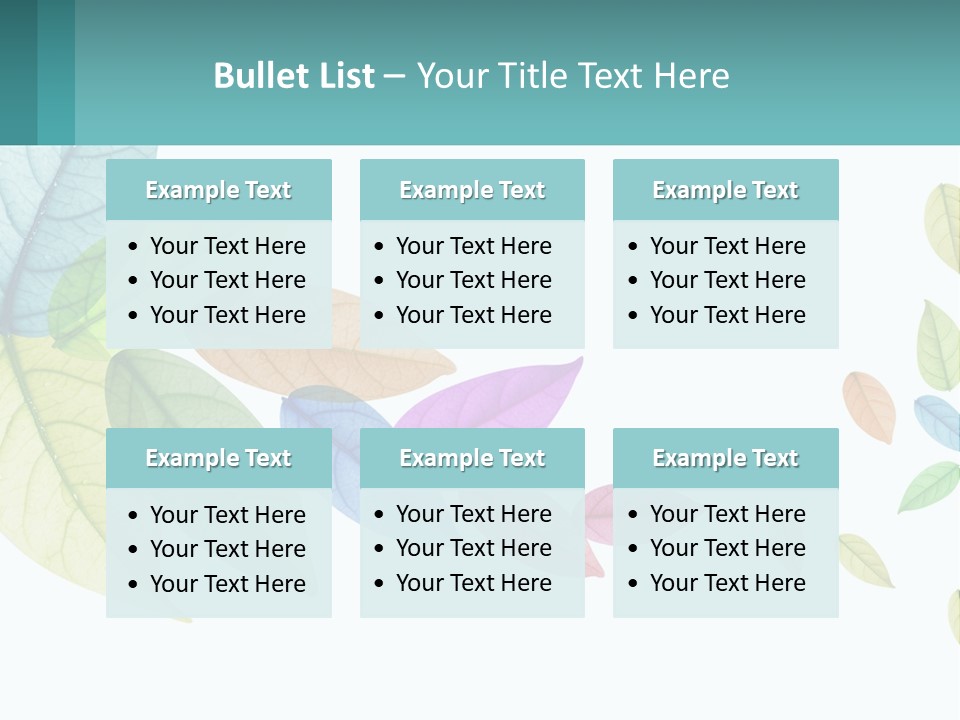 A Colorful Leaf Powerpoint Presentation Is Shown PowerPoint Template