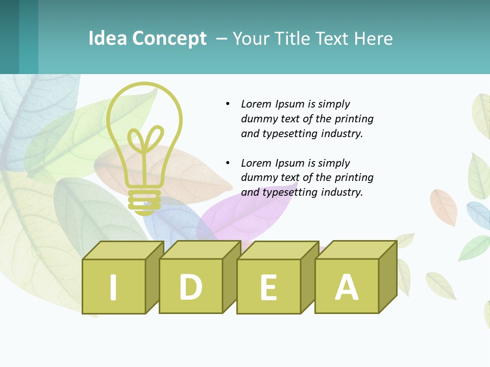 A Colorful Leaf Powerpoint Presentation Is Shown PowerPoint Template