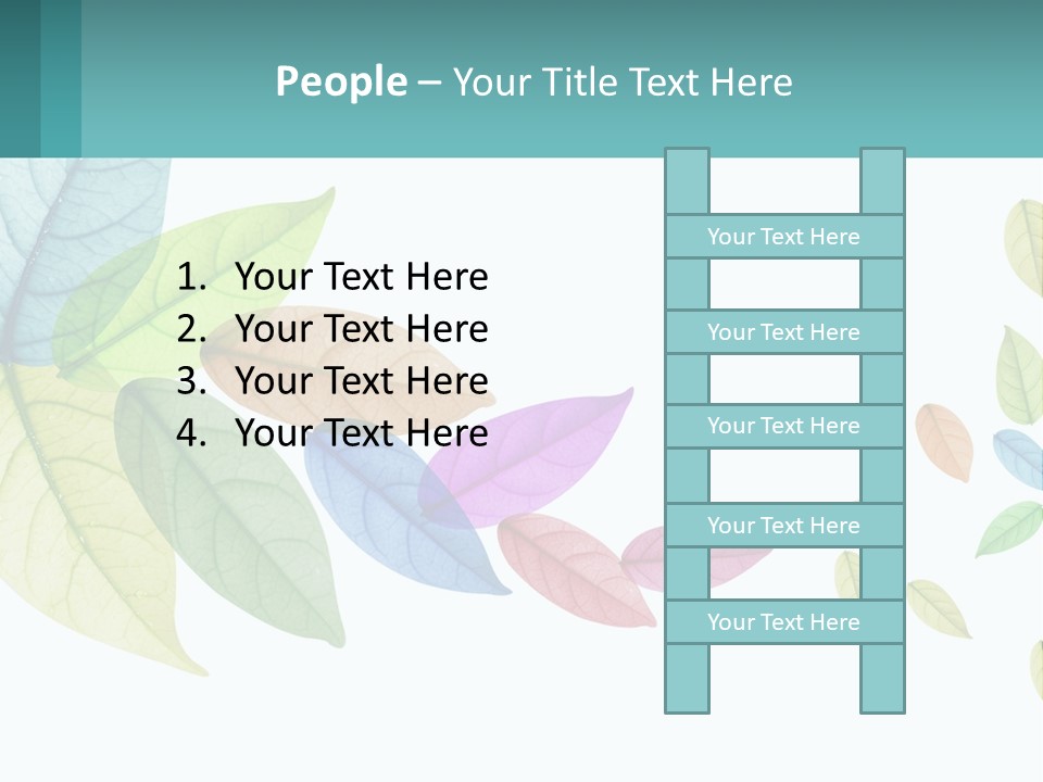 A Colorful Leaf Powerpoint Presentation Is Shown PowerPoint Template