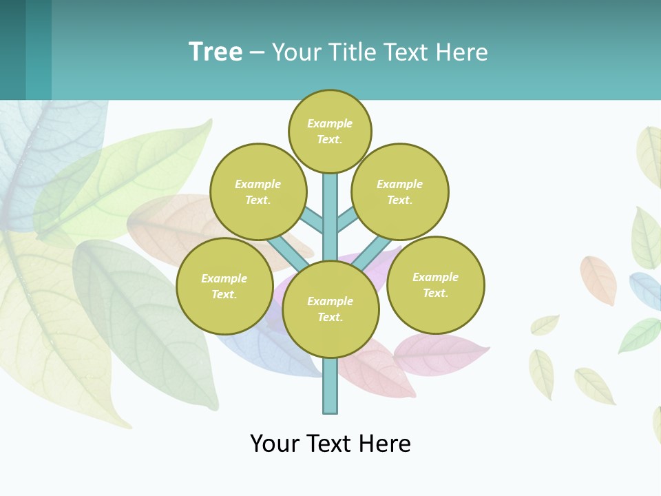 A Colorful Leaf Powerpoint Presentation Is Shown PowerPoint Template