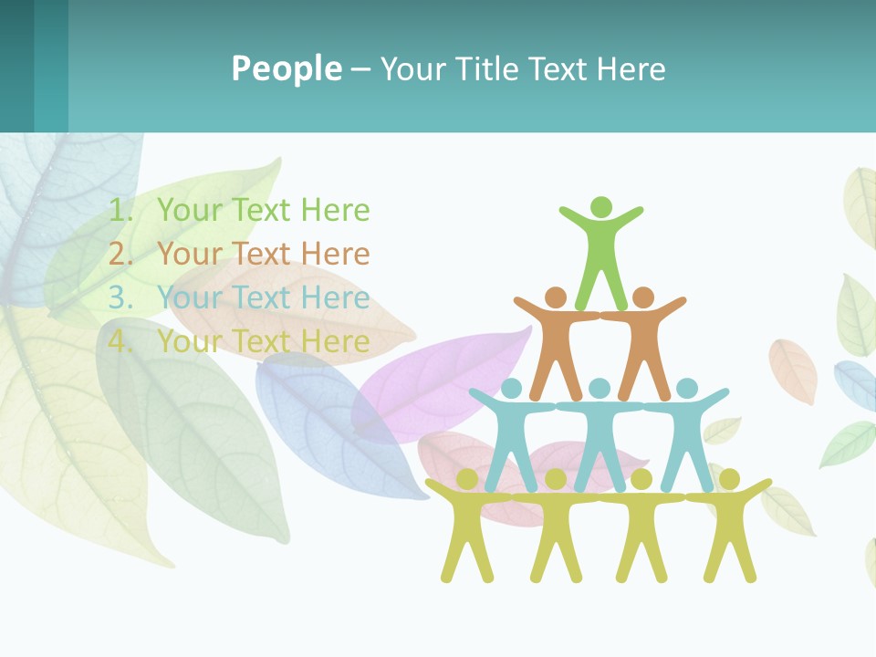 A Colorful Leaf Powerpoint Presentation Is Shown PowerPoint Template