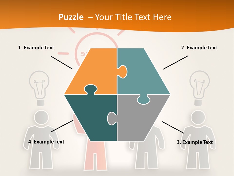 A Group Of People Standing In Front Of A Light Bulb PowerPoint Template