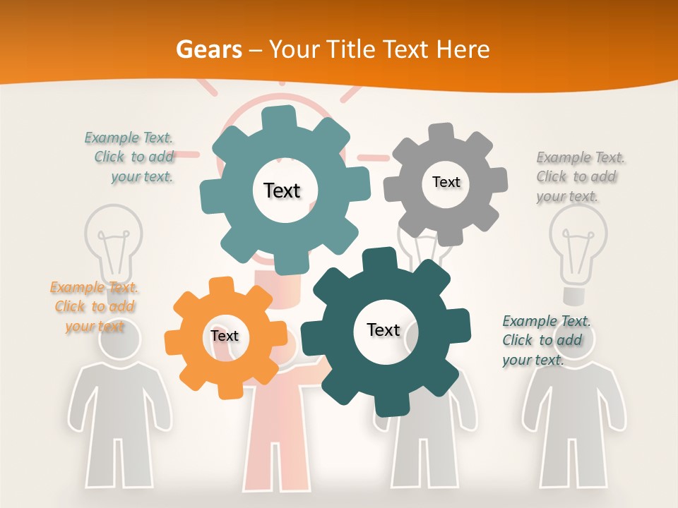 A Group Of People Standing In Front Of A Light Bulb PowerPoint Template