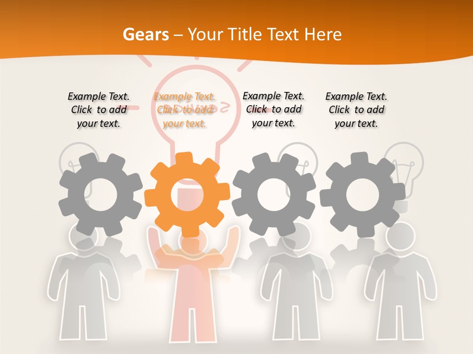 A Group Of People Standing In Front Of A Light Bulb PowerPoint Template