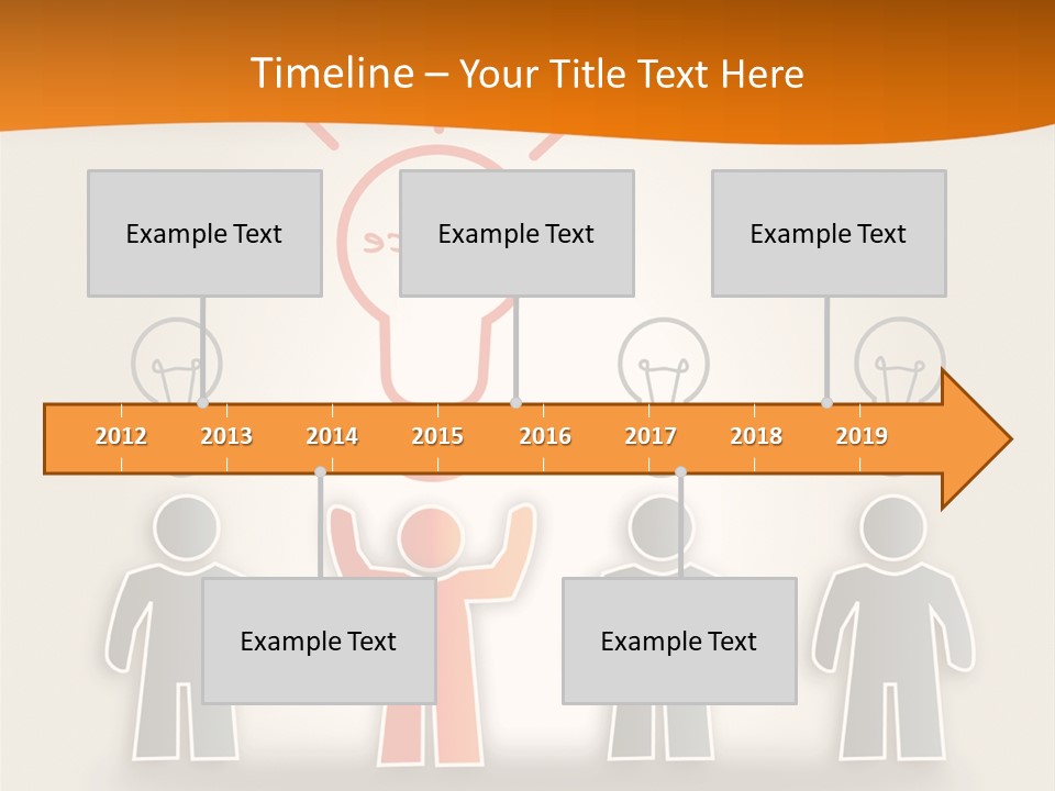 A Group Of People Standing In Front Of A Light Bulb PowerPoint Template