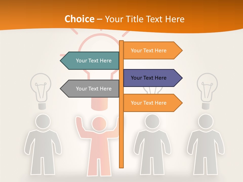 A Group Of People Standing In Front Of A Light Bulb PowerPoint Template