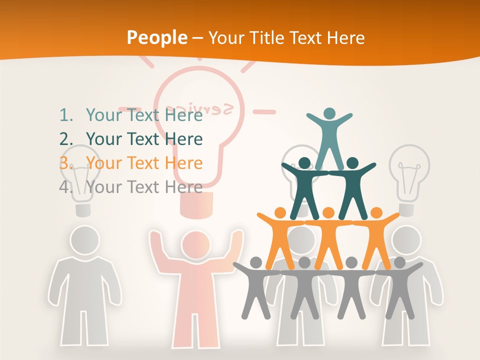 A Group Of People Standing In Front Of A Light Bulb PowerPoint Template