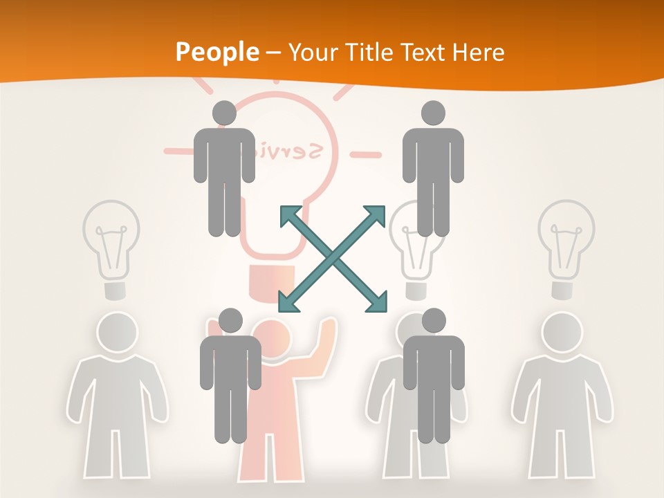 A Group Of People Standing In Front Of A Light Bulb PowerPoint Template