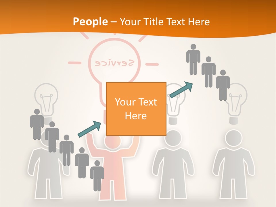 A Group Of People Standing In Front Of A Light Bulb PowerPoint Template