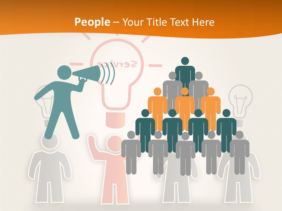 A Group Of People Standing In Front Of A Light Bulb PowerPoint Template