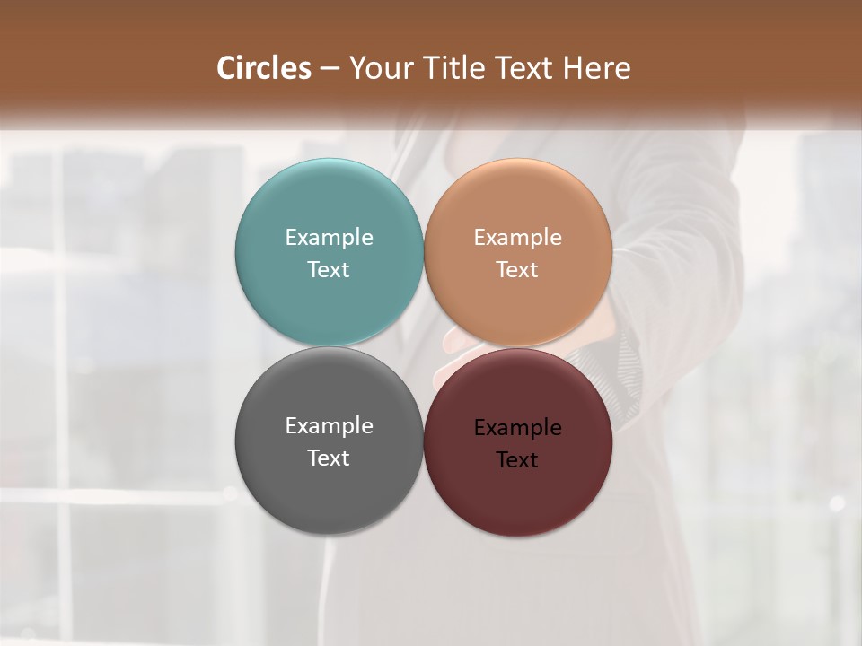 A Woman In A Business Suit Holding Out Her Hand PowerPoint Template