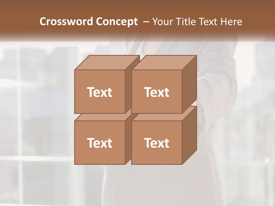 A Woman In A Business Suit Holding Out Her Hand PowerPoint Template