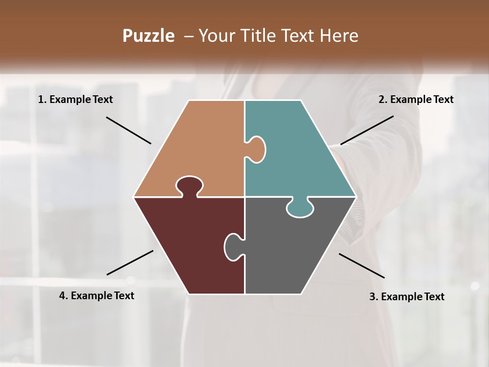 A Woman In A Business Suit Holding Out Her Hand PowerPoint Template