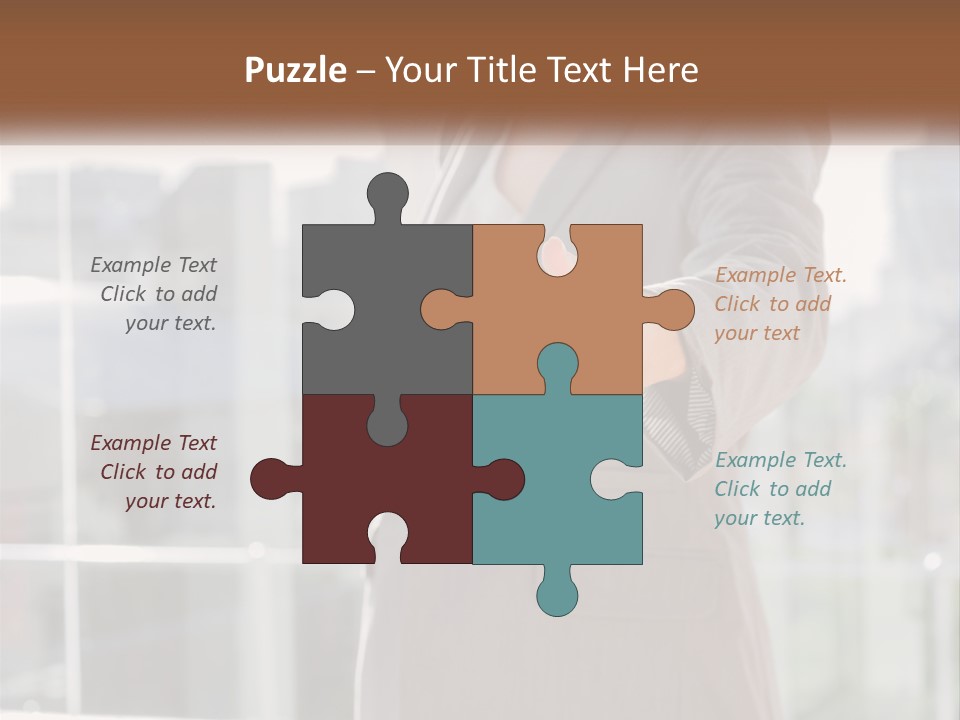 A Woman In A Business Suit Holding Out Her Hand PowerPoint Template